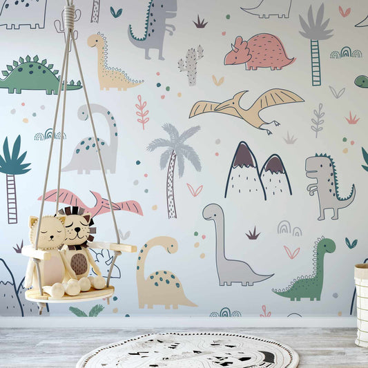Gallines wallpaper mural with a swing | WallpaperMural.com