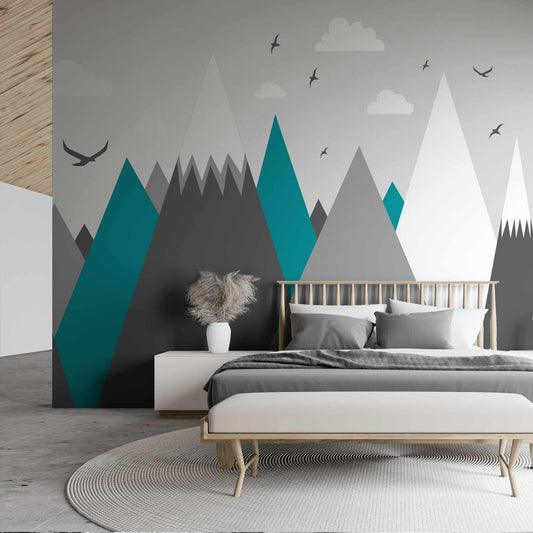 Neuttly wallpaper mural in a bedroom | WallpaperMural.com