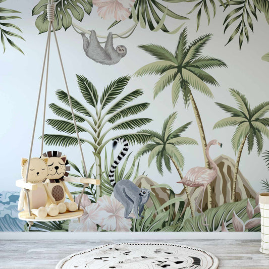 Pieral wallpaper mural with a childs swing | WallpaperMural.com
